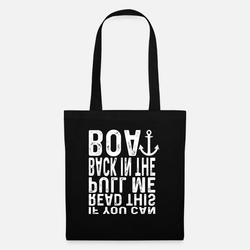 If You Can Read This Pull Me Back In The Boat - Stoffbeutel - Schwarz