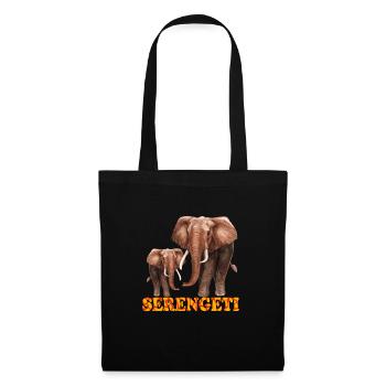 Serengeti-Elefant Éléphant du Serengeti - Sac en tissu - noir - Devant