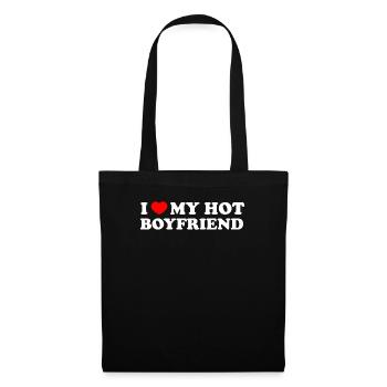 i love my hot boyfriend - Stoffbeutel - Schwarz - Vorne