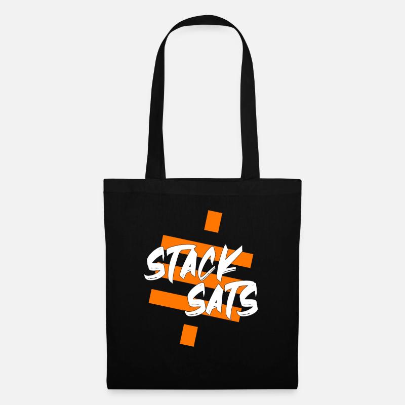 Bitcoin Satoshi BTC Stack Sats Hodl Crypto Logo - Stoffbeutel - Schwarz
