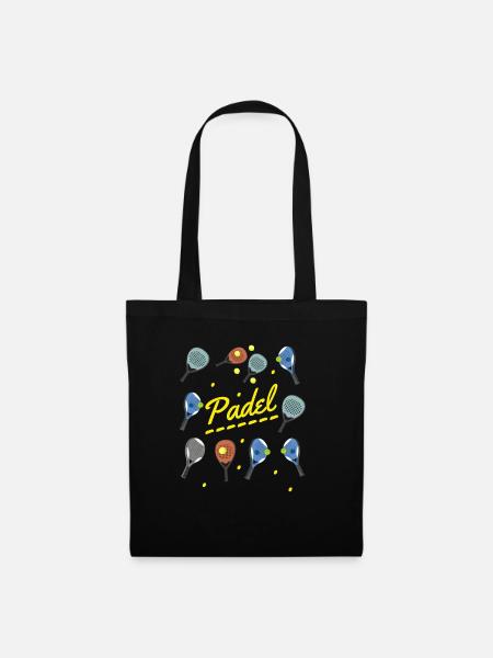 Padel und Schläger - Stoffbeutel - Schwarz