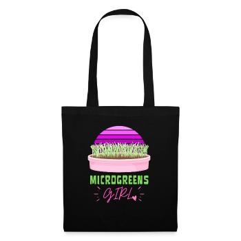 MICROGREENS MÄDCHEN | Urban Gardening Sprossen - Stoffbeutel - Schwarz - Vorne