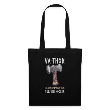 Vathor Papa Vater Geschenk zum Vatertag für Männer - Stoffbeutel - Schwarz - Vorne