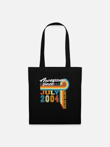 Juli 2004 Jahrgang Geburtstag Vintage Retro - Stoffbeutel - Schwarz