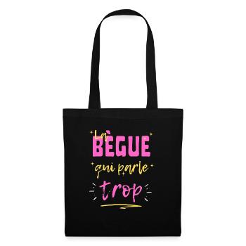 La bègue qui parle trop - Sac en tissu - noir - Devant