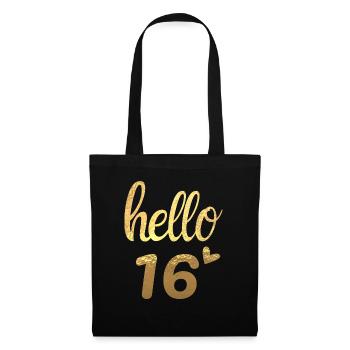 Hello 16 doré - Sac en tissu - noir - Devant