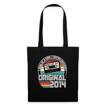 Original 2014 Jahrgang Retro Geburtstag Geschenk - Stoffbeutel - Schwarz - Vorne