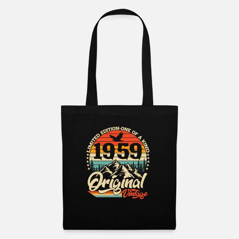 Original 1959 Jahrgang Retro Geburtstag Geschenk - Stoffbeutel - Schwarz