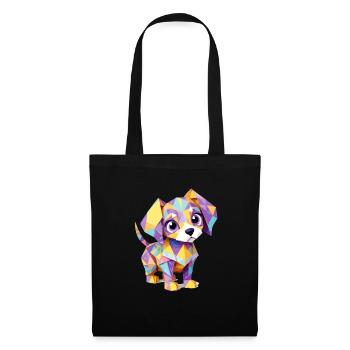 Puppy Playful Adorable Fun Animal Colorful Cute - Tote Bag - black - Front