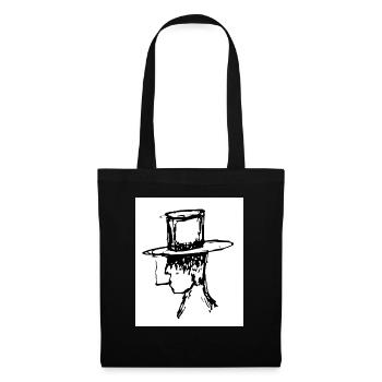 Top Hat Silhouette Portrait - Stoffbeutel - Schwarz - Vorne