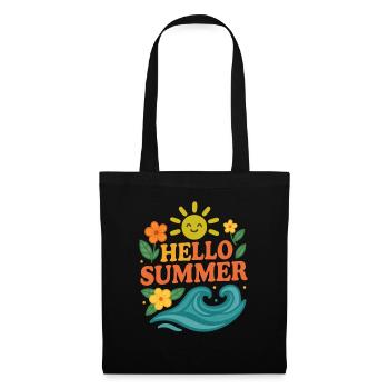 hello summer | Sommer Design - Stoffbeutel - Schwarz - Vorne