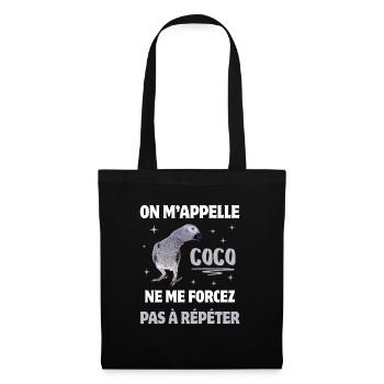 CADEAU SURNOM PERROQUET HUMOUR - Sac en tissu - noir - Devant