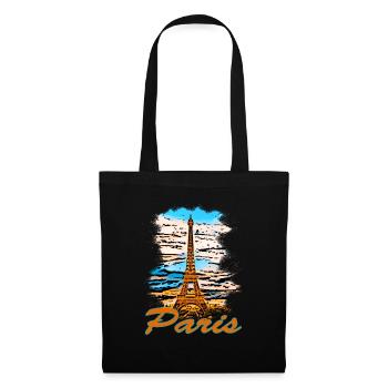 Paris France Orange Art Design - Sac en tissu - noir - Devant