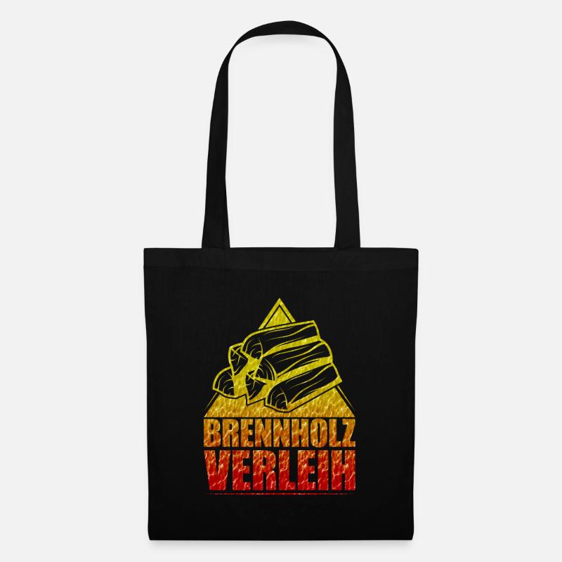 Brennholz Verleih - Stoffbeutel - Schwarz