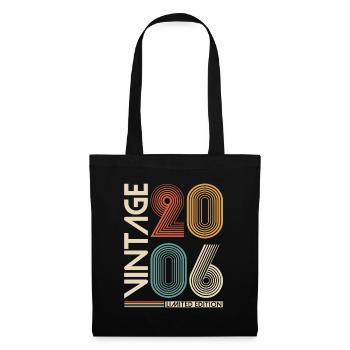 2006 né vintage rétro vintage anniversaire - Sac en tissu - noir - Devant