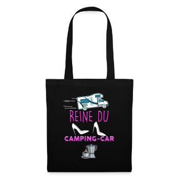 Camping-car Femme Reine Du Camping Cadeau - Sac en tissu - noir - Devant