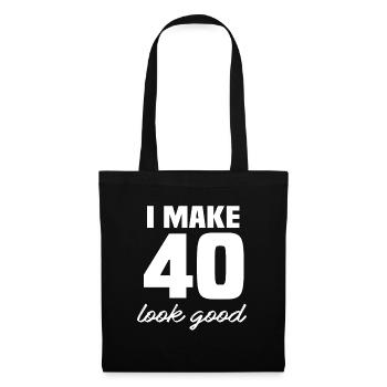 40 ans - Sac en tissu - noir - Devant
