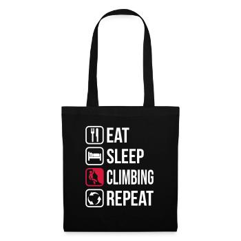 Eat Sleep Climbing Repeat - Stoffbeutel - Schwarz - Vorne