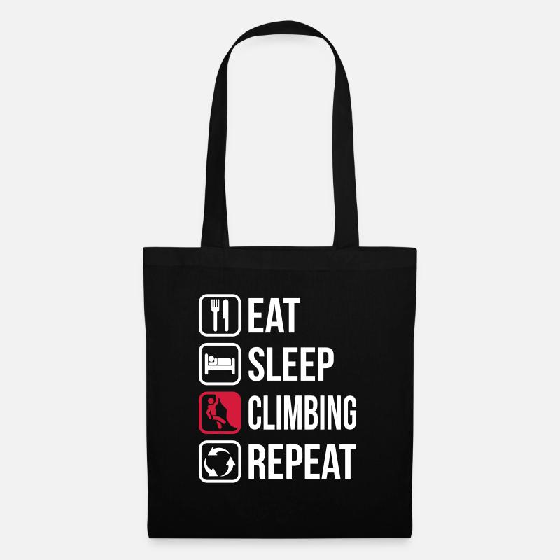 Eat Sleep Climbing Repeat - Stoffbeutel - Schwarz
