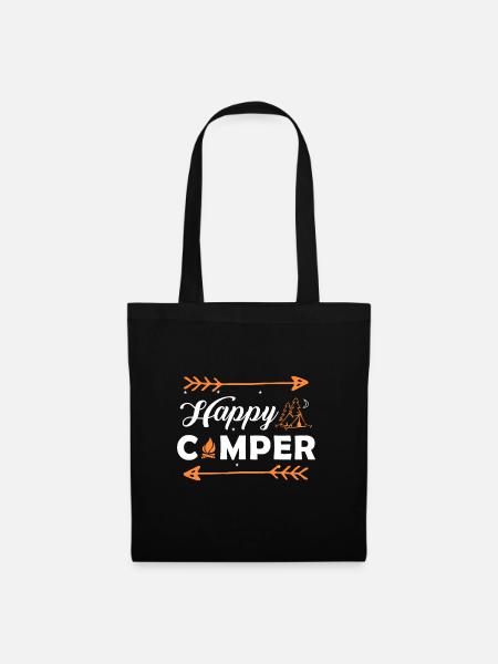 Happy Camper - Shirt - Stoffbeutel - Schwarz