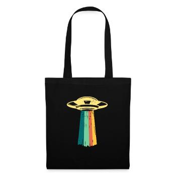 Ufo Alien Vintage Invasion Film Nerd Geek Geschenk - Stoffbeutel - Schwarz - Vorne