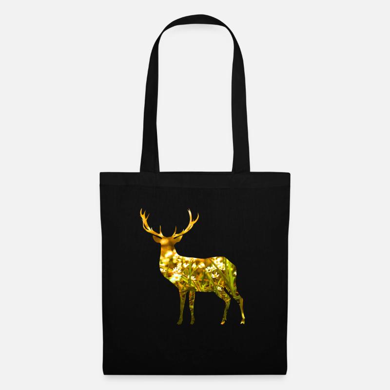 Deer, nature, meadow, forest - Tote Bag - black