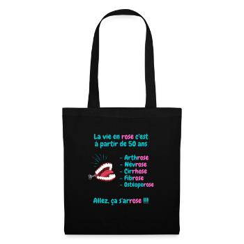 Anniversaire humour 50 ans - Sac en tissu - noir - Devant