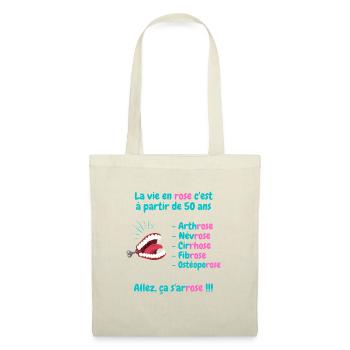 Anniversaire humour 50 ans - Sac en tissu - nature - Devant