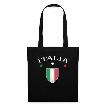 Italien, Italia, Italy - Stoffbeutel - Schwarz - Vorne