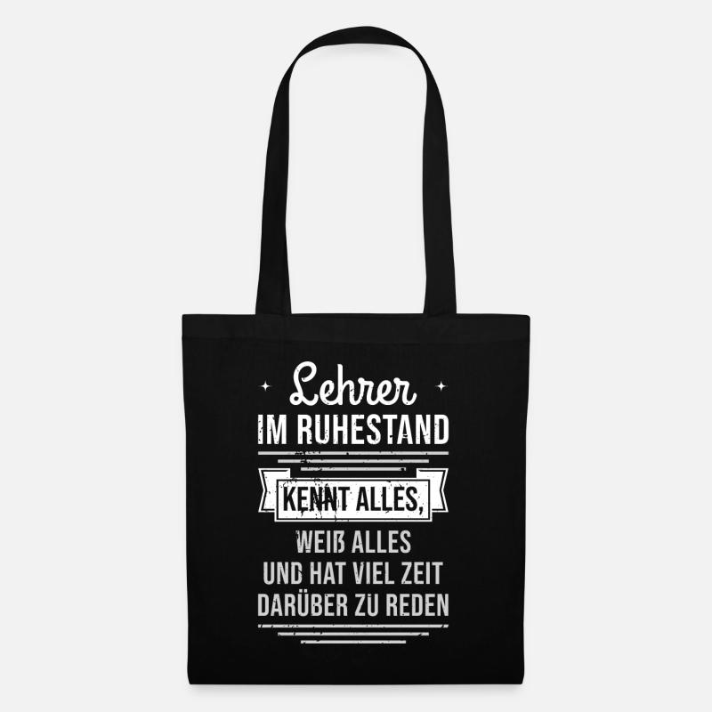 Enseignant retraité - Sac en tissu - noir