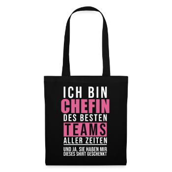 Chefin Lustige Geschenkidee - Stoffbeutel - Schwarz - Vorne