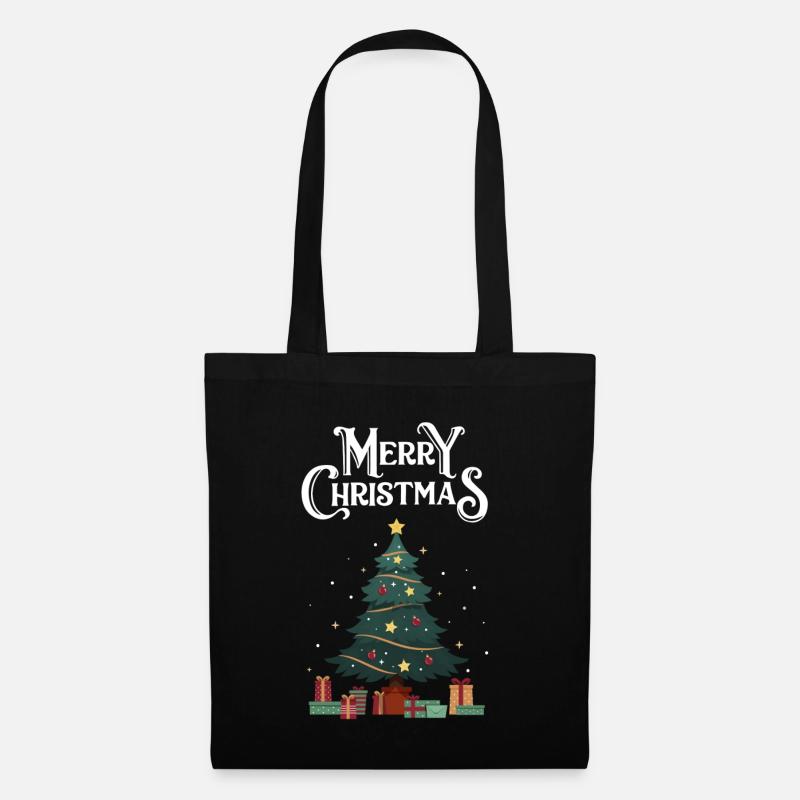 Merry Christmas - Stoffbeutel - Schwarz