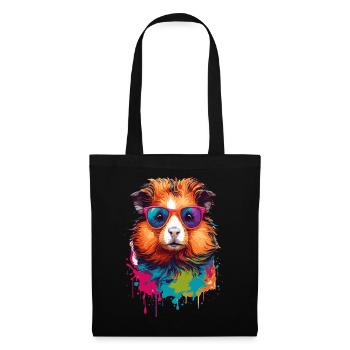 Guinea Pig Cool Lunettes de soleil élégantes mignonnes - Sac en tissu - noir - Devant