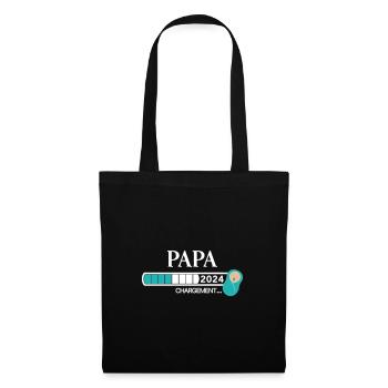Papa 2024 Chargement... - Sac en tissu - noir - Devant