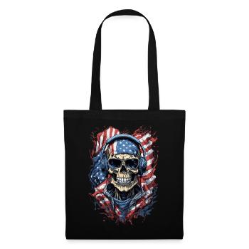 Cool USA Skull Flags Lunettes de soleil Tenue - Sac en tissu - noir - Devant