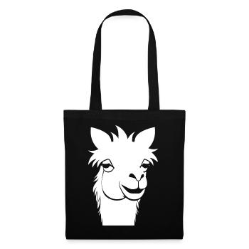 Lama Drôle Silhouette Effronté Amusant Lamas - Sac en tissu - noir - Devant