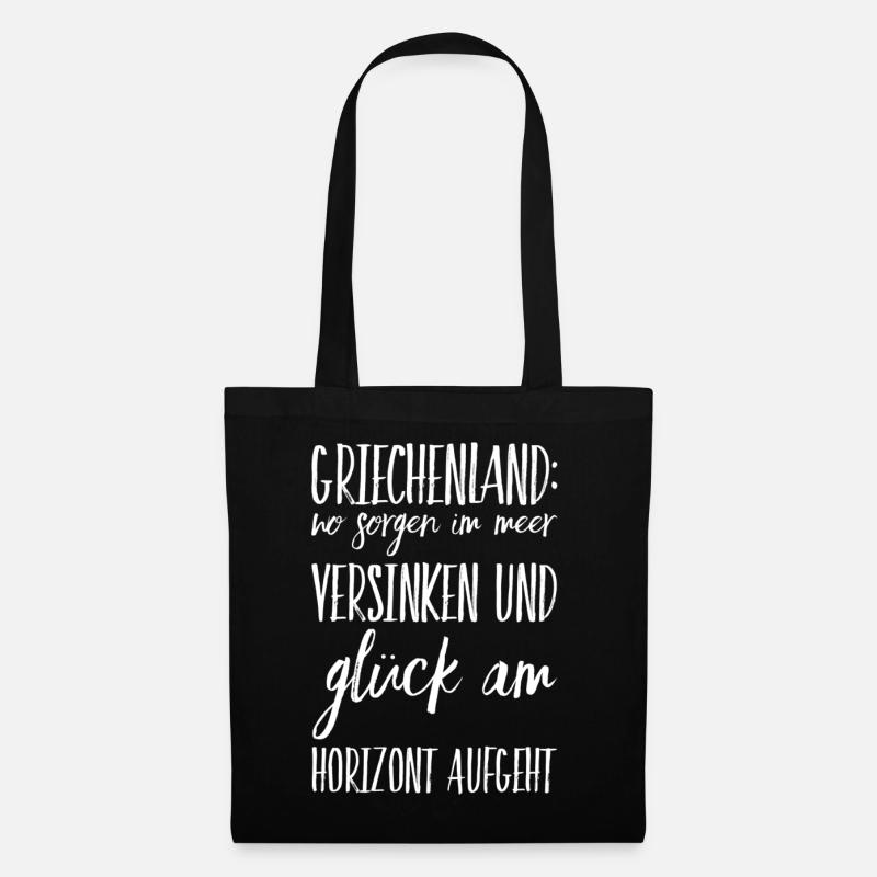 Lustiger Griechischer Spruch Griechenland Geschenk - Stoffbeutel - Schwarz