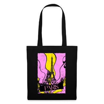 Paris France City Skyline Eiffel Tower Vintage - Tote Bag - black - Front
