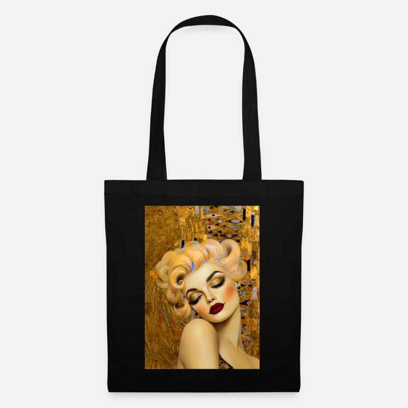 Klimt & Marilyn - Stoffbeutel - Schwarz