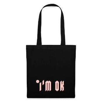 Logo light pink - Stoffbeutel - Schwarz - Vorne