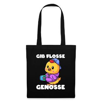 Skater Huhn Spruch Skateboard Geschenk - Stoffbeutel - Schwarz - Vorne