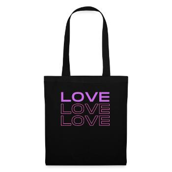 Love Love Love - Stoffbeutel - Schwarz - Vorne