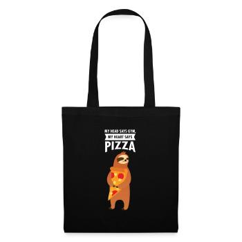 My Head Says Gym, My Heart Says Pizza - Sloth - Tote Bag - black - Front