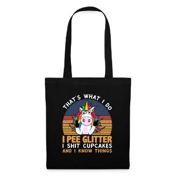Funny Unicorn Motif, Men, Women and Children - Tote Bag - black - Front