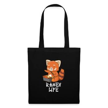 Ramen Life Red Panda Japanese Food Anime Noodles - Tote Bag - black - Front