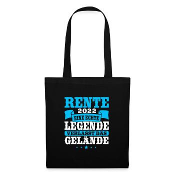 Rente 2022, Lustiges Geschenk mit Spruch, Mann - Stoffbeutel - Schwarz - Vorne