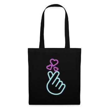 K-Pop Kdrama Electric Korean K Pop Finger HeartKor - Stoffbeutel - Schwarz - Vorne