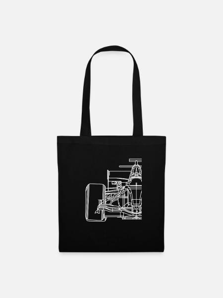 Formel Renncar schematische Rennwagen-Formel-Renns - Stoffbeutel - Schwarz