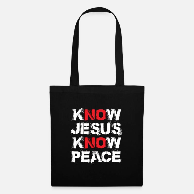 Know Jesus Know Peace - Stoffbeutel - Schwarz