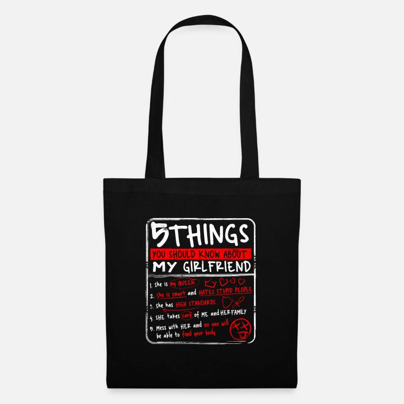 5 Dinge, die Sie �ber mein Geschenk meiner Freundi - Stoffbeutel - Schwarz